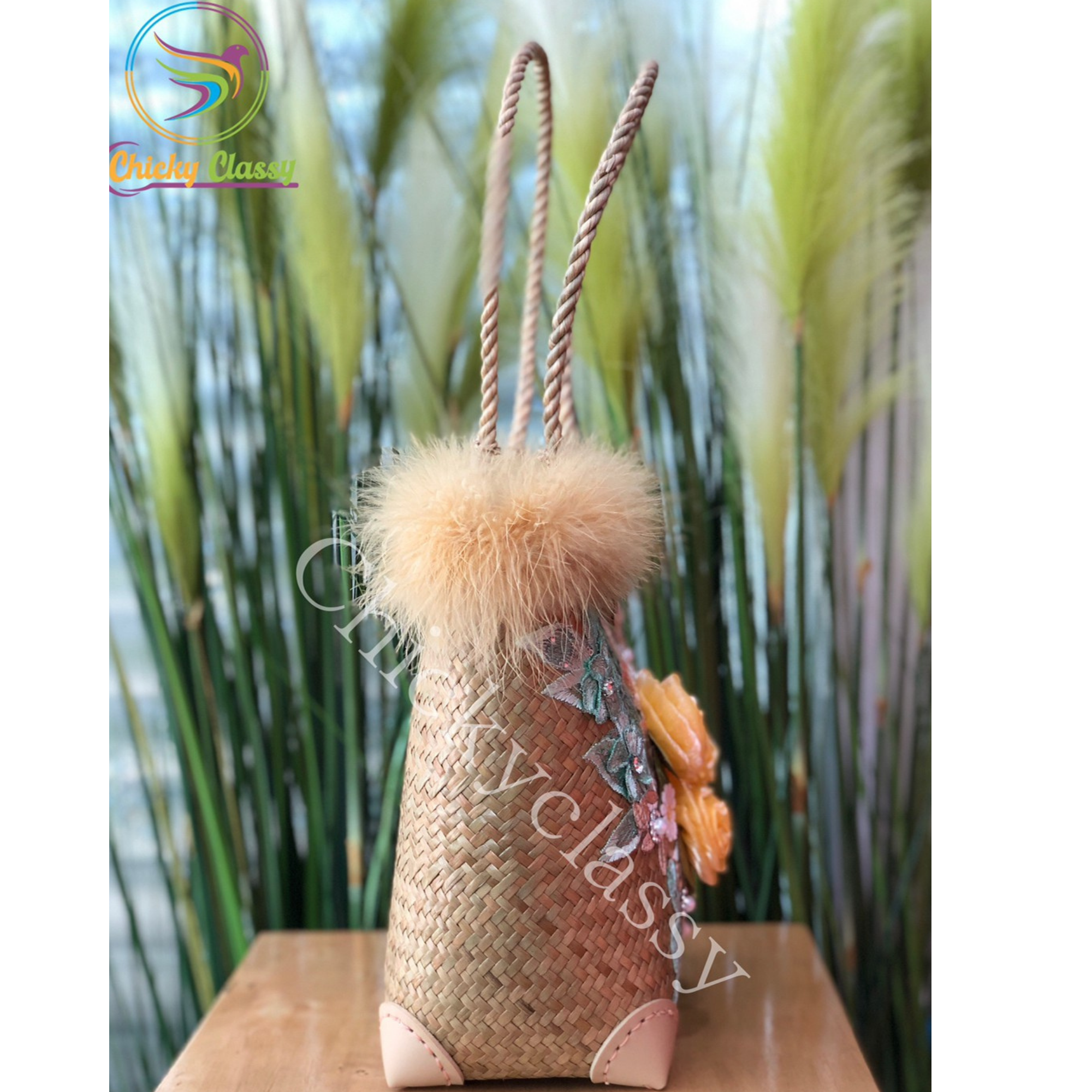 Chicky Classy Home made straw small elegant bag
